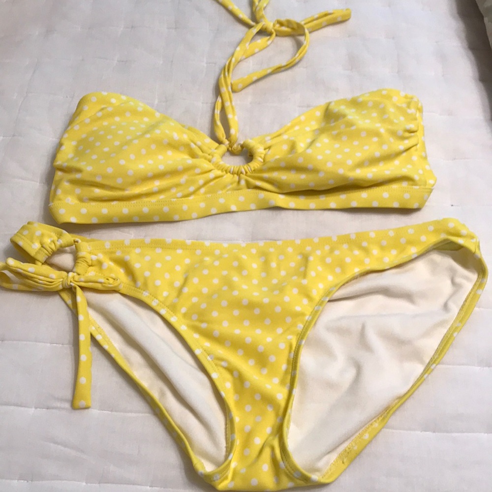 Old Navy Yellow Polka Dot Bikini M